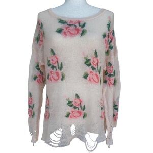 Wildfox Rose Sweater XS